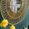Decorative Woven Paper Rope Round Shape Bamboo Wood Modern Hanging Wall Mirror